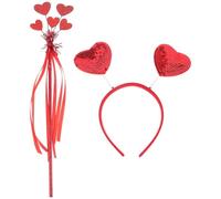 MAGICLULU Diadema Corazón Lentejuelas Roja con Varita Hada para Mujer Niña San Valentín Fiesta Accesorio Regalo Mujer