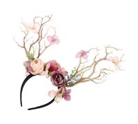 MAGICLULU Diadema Cuernos de Ciervo de Tejido Forma de Ramas para Accesorio de Disfraz Navideño Que Crea Ambiente Festivo y Es Adecuado para Obsequio de Invierno