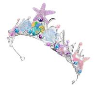 MAGICLULU Diadema de Cosplay Princesa para Adultos y Niñas, Tocado de Sirena Diseño de Concha Marina y Detalles Marinos, Accesorio para Fiesta Temática del Océano y Cumpleaños, Banda Pelo