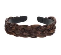 MAGICLULU Diadema de Mujer Trenzada Estilo Espina de Pescado Ancho, Color Marrón Claro, Accesorio para Cabello Diario y Lavado de Cara, Adorno Cómodo y Versátil para Niñas y Damas