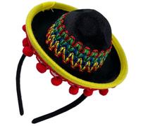 MAGICLULU Diadema de Sombrero Mexicano para Fiesta Pequeña, Accesorio Cabello Colores Brillantes, Adecuado para Cosplay y Decoración en Festivales Mexicanos