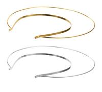 MAGICLULU Diadema Doble Emblema de Aleación Antioxidante Antialérgica para Boda y Fiesta, Set 2 Piezas Oro y Plata, Tocado Elegante para Mujeres y Niñas, Accesorio Joyería Cabello