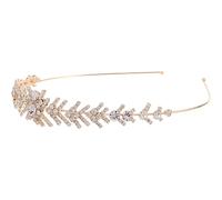 MAGICLULU Diadema para Novia con Diseño de Flor y Adorno de Pedrería Dorada Tocado Brillante para Bodas Fiestas y Ocasiones Especiales Accesorios Nupciales Elegantes para Mujer