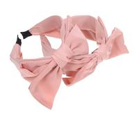 MAGICLULU Diadema Pelo Lazo Doble Capa Extra Grande, Banda Anudada de Raso Rosa, Set de 2 Piezas para Mujer, Accesorios Decorativos para Peinado y Uso Diario