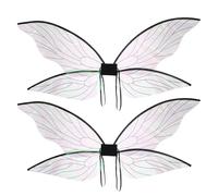 MAGICLULU Disfraz Niña, Alas de Cigarra Negras, Accesorio Ligero y Durable para Fiestas y Cosplay, Pack 2 Unidades, Tamaño Ajustable para Niñas