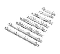 MAGICLULU Encuadernadora de Canutillo Metálica Plateada 8 Piezas A4/a5/a6/a7 Mecanismo de 2 Cm de Diámetro para Carpeta Planificadora, Clip de Encuadernación de Papel, Adecuado para Oficina