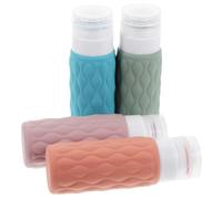 MAGICLULU Envases de Silicona Mecanismo Antigoteo y Bolsa de Almacenamiento Set de 4 100 Ml para Champú de Viaje para Cuidado Personal y Viaje