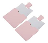 MAGICLULU Espejo de Maquillaje con Cubierta Portátil de Acero Inoxidable | Color Rosa, Cubierta de Cuero PU, Espejo Nítido, para Retoques Rápidos y Aseo Diario
