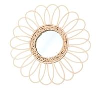 MAGICLULU Espejo Tejido De Ratán 38 Cm, Espejo para Colgar La Pared, Decoración De Ratán Natural, Accesorio De Fotografía para Hogar y Tienda, Diseño Artesanal Bohemio