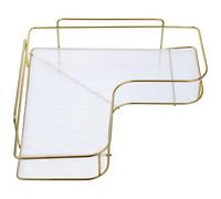 MAGICLULU Estante de Pared Triangular de Acrílico Ligero Color Oro sin Perforaciones, Organizador Adhesivo para Baño y Ducha, Soporte de Almacenamiento Práctico para Gel y Champú, Montaje