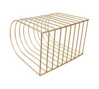 MAGICLULU Estantería Metálica Semicircular para Escritorio Grande Dorada, Organizador Multifuncional para Oficina y Dormitorio, Estante de Metal para Libros y Accesorios, Ahorro de Espacio