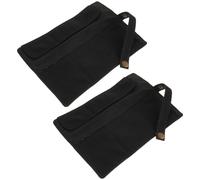 MAGICLULU Estuche Enrollable con 5 Compartimentos Espaciosos 2 Piezas de Lona Negra y Diseño Resistente para Pinceles y Lápices, Adecuado para Estudiantes y Artistas en Casa o Viaje