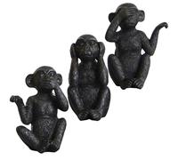 MAGICLULU Figuras Decoracion de Resina de Mono en 3 Piezas para Hotel o Cafetería, Estatua Negra Cómoda al Tacto y Fiable para Decoración de Mesa Única y Creativa