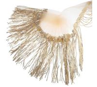 MAGICLULU Flecos Lentejuelas de 20 CM para Costura Ribete de Flecos Beige Nº 5 10 Yardas Accesorio para Cinturón y Falda de Danza del Vientre Adecuado para Disfraces y Baile