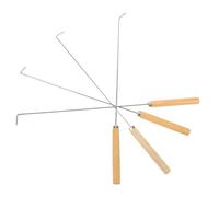 MAGICLULU Gancho de Limpieza para Picadora de Carne de Metal Mango de Madera 4 Piezas Accesorio para Picadora Eléctrica Herramienta para Limpieza Rápida en Cocina Doméstica y Profesional