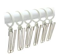 MAGICLULU Ganchos para Cortinas 20 Piezas de Acero Inoxidable Diseño de 4 Puntas en Color Plata, Soporte Fuerte para Cortinas Colgadas en Rieles Refuerzo