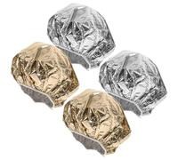 MAGICLULU Gorros de Aluminio para Cuidado Capilar 4 Piezas (2 Plateados, 2 Dorados), 30 Cm, Reutilizables Banda Elástica para Acondicionamiento Profundo y Térmico en Casa y Salón