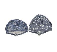 MAGICLULU Gorros de Quirófano de Algodón 2 Piezas para Enfermera y Médico, Estampado Gris Estrellas y Peces, Gorra Laboral Sanitaria Cómoda para Hospital y Clínica