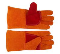MAGICLULU Guantes de Soldador de Piel de Vaca Naranja Resistentes al Calor