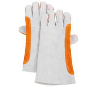 MAGICLULU Guantes Refuerzo en Muñeca Largos de Soldadura de Cuero Vacuno para Protección Máxima y Aislamiento Térmico para Trabajos de Alta Temperatura y Soldadura