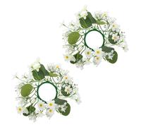 MAGICLULU Guirnalda de Flores Artificiales Velas Pequeñas de Margarita, Estructura Estable y Diseño Realista para Decoración de Mesas en Bodas, Paquete de 2 Piezas