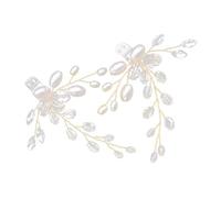 MAGICLULU Hebilla para Zapatos de Novia Perlas y Cristal Blanco, Accesorio Elegante de Aleación para Mujer, Práctico Fina Elaboración, Adecuado para Bodas y Fiestas
