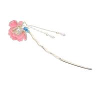 MAGICLULU Horquilla para Moño Esmaltada de Peonía, Horquilla China Tradicional de Estilo Antiguo, Accesorio Cabello de Mujer, Pinza Decorativa Pequeña para Recogidos y Peinados Elegantes