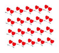 MAGICLULU Horquillas Pelo de San Valentín 40 Piezas Pinzas Forma de Corazón Rojo Accesorio Ligero para Mujer Complemento Romántico para Fiestas y Fotos