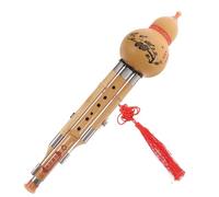 MAGICLULU Hulusi Chino Hecho a Mano de Bambú Natural Calabaza Tallada, Clave C para Principiantes, Instrumento Musical Étnico Tradicional Lengüeta de Aleación y Tono, Adecuado