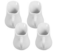 MAGICLULU Jarras de Cerámica Diseño Especial de Pico Juego de 4 de Color Blanco de 80ml Fáciles de Usar y Transportar para Leche y Café para Latte Art y Servir Jarabe