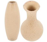MAGICLULU Jarrón de Madera sin Terminar 2 Piezas para Decoración y Manualidades DIY Material Sintético Color Caqui Adecuado Hogar y Proyectos Creativos
