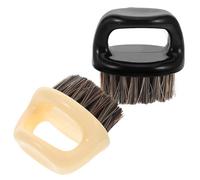 MAGICLULU Juego de 2 Cepillos para Barba y Vello Facial con Cerdas Suaves de Pelo de Cerdo, para Cara y Cuello, Cepillos Profesionales para Aseo Masculino y Peinado Pompadour Retro, Color