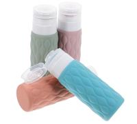 MAGICLULU Juego de 4 Botellas de Viaje de Silicona de 100ml con Dispensador y Bolsa de Almacenamiento para Uso en Cuidado Corporal y Viajes
