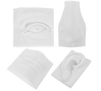 MAGICLULU Juego de 4 Esculturas de Yeso Sólido para Bocetos, Modelo Artístico de Rasgos Faciales (ojos, Orejas, Nariz, Boca), Herramienta Didáctica para Práctica de Dibujo y Aprendizaje