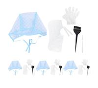 MAGICLULU Juego de 4 gorros desechables para mechas con ganchos para peluquería, incluye cepillo y gancho, guantes y herramientas para teñir.