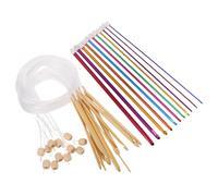 MAGICLULU Juego de Agujas de Crochet Tunecino de Colores para Tejer Suéteres, Kit de Ganchos de Madera con Cable de 120 Cm, Herramienta Portátil para Tejer a Mano en Manualidades y Labores
