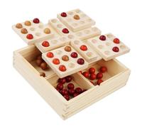 MAGICLULU Juego de Ajedrez Giratorio de Madera Adultos, Tablero Portátil de Cinco en Raya con Planificación Lógica para Juegos de Mesa Educativos