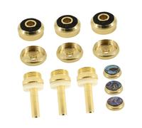 MAGICLULU Juego de Botones a Presión para Trompeta, 12 Piezas Pequeñas Borde Dorado, Accesorios de Metal para Reparación y Reemplazo de Pistones, Herramienta para Instrumento Musical, Uso