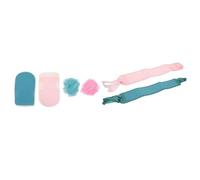 MAGICLULU Juego de Guantes Exfoliantes de Baño y Toallas de Algodón para Ducha, Set Portátil de 6 Piezas Fibra de Algodón, Cómodo y Agradable para Toda la Familia Color Color Aleatorio