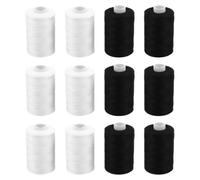 MAGICLULU Juego de Hilos de Coser de Poliéster para Máquina y Costura a Mano, 1000 Yardas, Colores Negro y Blanco, Adecuado para Proyectos Grandes y Manualidades DIY en Casa