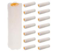 MAGICLULU Kit de Rodillos de Pintura Mini Juego de Rodillos de Pintura 15 Pcs Blanco Hilo de Algodón y Plástico Cabezal Redondeado para Retoques Frecuentes