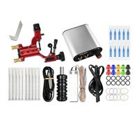 MAGICLULU Kit de Tatuaje Profesional Motor Rotativo Estable Mini Máquina de Tatuar de Acero Inoxidable Plateado Alimentación Ac220 Completo para Aprendiz y Uso Corporal en Tatuajes