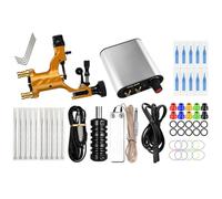MAGICLULU Kit de Tatuaje Profesional Motor Rotatorio Portátil Máquina de Tatuar Mini de Acero Inoxidable Plateado Fuente de Alimentación Ac220V Completo para Principiantes y Artistas