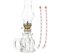 MAGICLULU Lámpara de Aceite para Iluminación de Emergencia Resistente al Viento Vintage Pantalla de Vidrio y Regulador de Llama de Metal y Ambiente en Hogar o Chimenea