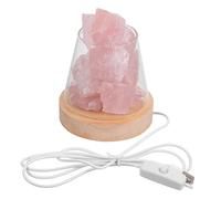 MAGICLULU Lámpara de Piedra de aromaterapia Amatista difusor de Aroma cálido Fragancia casera hogar Noche difusor de Piedra Difusor de Fragancia lampara aromática Vidrio Rosa