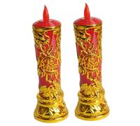 MAGICLULU Lámpara LED de Vela Simulada para Decoración Espiritual sin Diseño Dorado de Dragón Reutilizable para Rituales Budistas y Festivos Parpadeante Humo