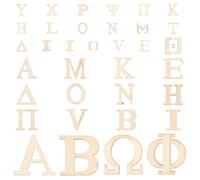 MAGICLULU Letras Griegas sin Terminar Superficie Resistente y Tamaño Adecuado 72 Piezas de Madera para Manualidades Creativas para Proyectos DIY y Decoraciones