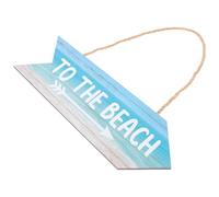 MAGICLULU Letreros de Madera Forma de Flecha para Colgar en Puertas de Baño, Decoración Rústica Paleta de Colores Azulados para Ambientes Frescos y Relajantes en Casas de Playa