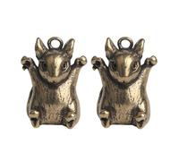 MAGICLULU Llavero 2 Piezas Colgante Figura Decorativa de Latón Dorado de Ratón Portátil y Compacta para Mochila o Decoración DIY Creativa y Única