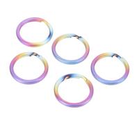 MAGICLULU Llavero Plano de Aleación de Titanio Anillo de Llavero 5 Uds para Llaves y Objetos Pequeños Accesorio DIY para Manualidades de Coche Familiar